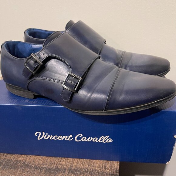 Vincent Cavello Navy Dress Shoes - Picture 1 of 4